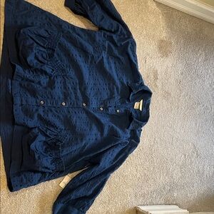 Free People Navy Blouse